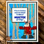 Riley and Company Funny Bones Muletide Greetings Clear Stamp rwd-1426 trees