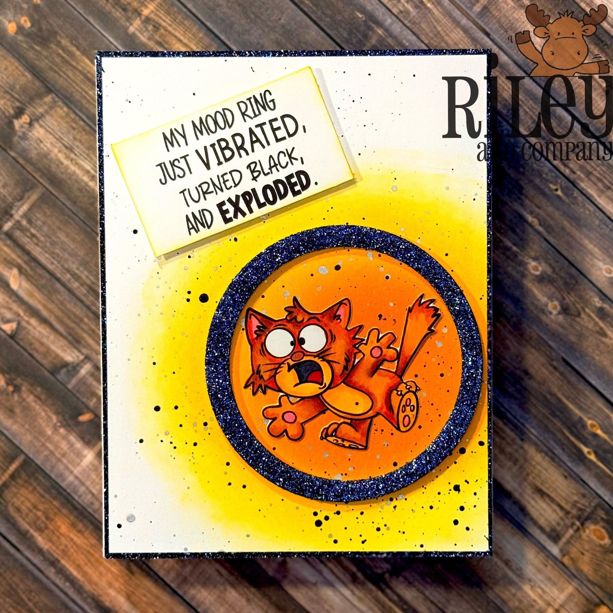 Riley and Company Funny Bones My Mood Ring Clear Stamp rwd-1461 bright yellow circle