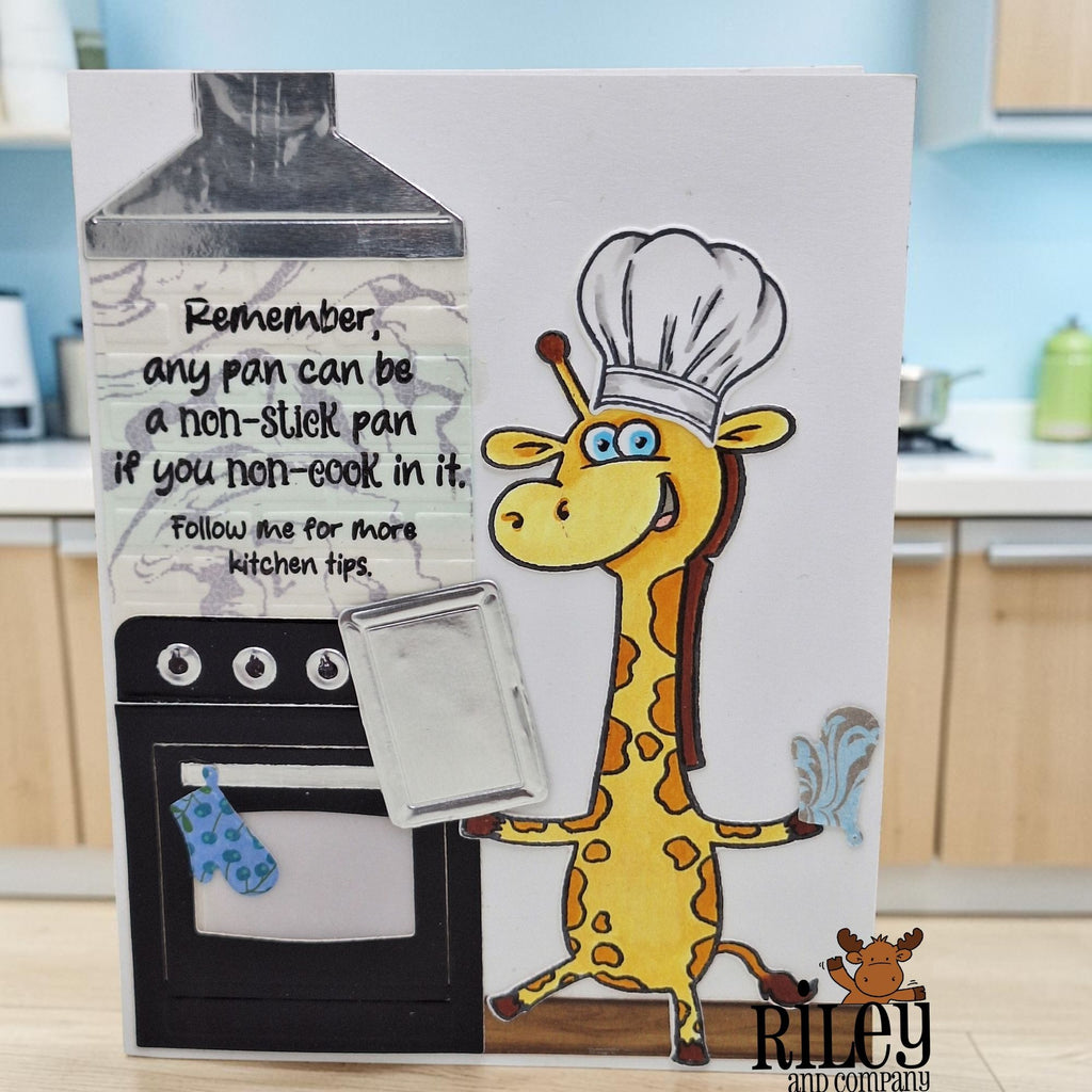 Riley and Company Funny Bones Non-stick Cooking Clear Stamp rwd-1468 giraffe baker