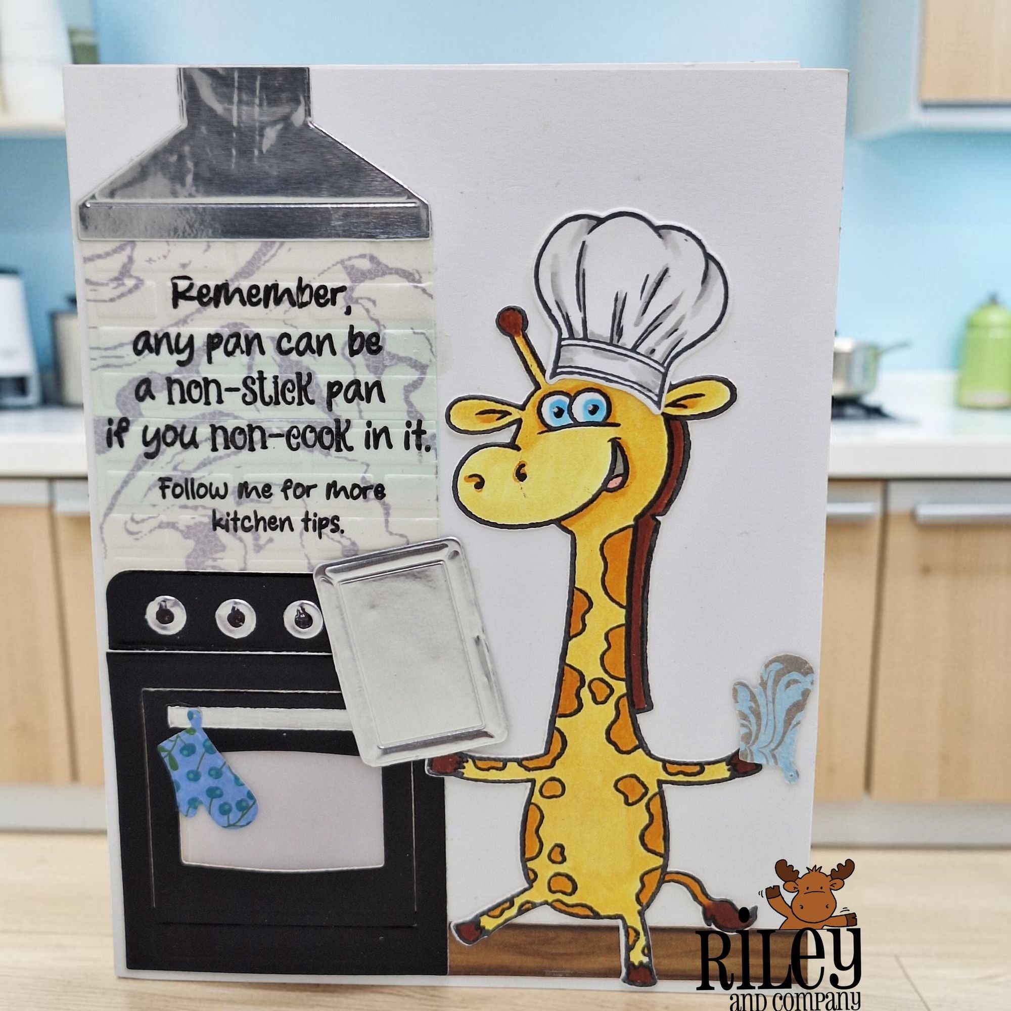 Riley and Company Funny Bones Non-stick Cooking Clear Stamp rwd-1468 giraffe baker