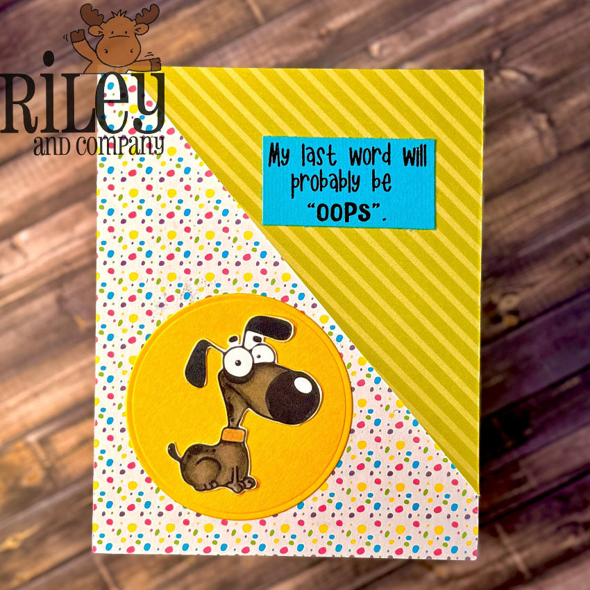 Riley and Company Funny Bones Oops Clear Stamp rwd-1425 dog