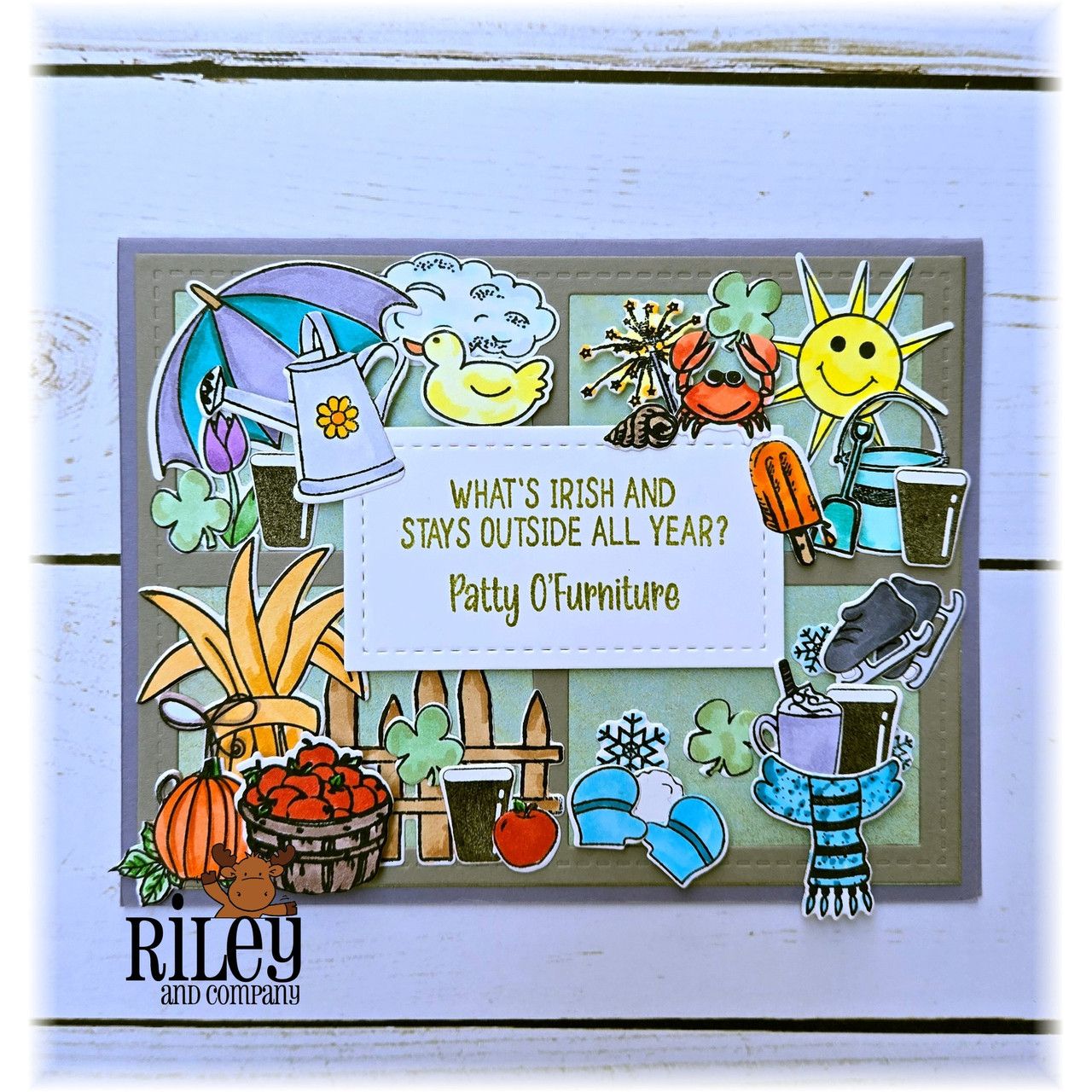 Riley and Company Funny Bones Patty O'Furniture Clear Stamp rwd-1437 four seasons
