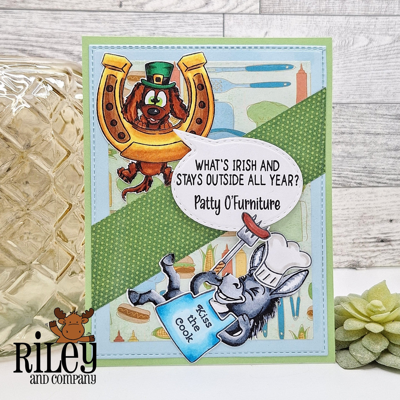 Riley and Company Funny Bones Patty O'Furniture Clear Stamp rwd-1437 kiss the cook