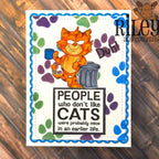 Riley and Company Funny Bones People Who Don't Like Cats Clear Stamp rwd-1466 paw print background