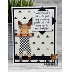 Riley and Company Funny Bones Pull Up Your Cranky Pants Clear Stamp rwd-1465 checkered pants