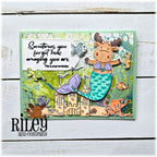 Riley and Company Funny Bones Sometimes You Forget Clear Stamp rwd-1472 mermaid moose