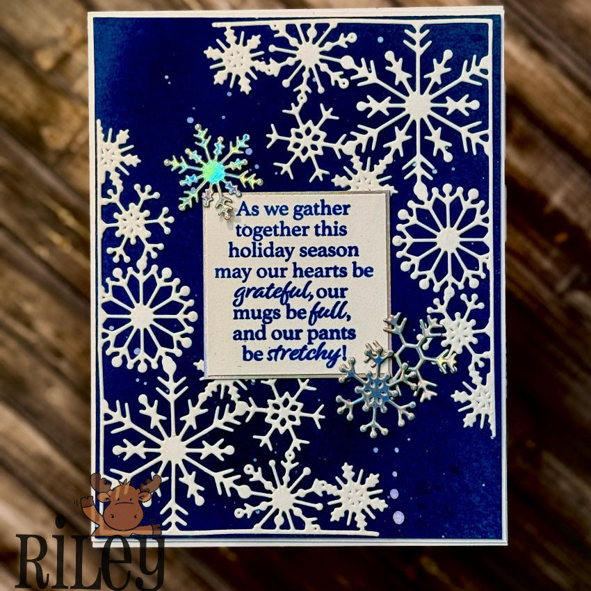 Riley and Company Funny Bones Stretchy Pants Clear Stamp rwd-1427 snowflakes