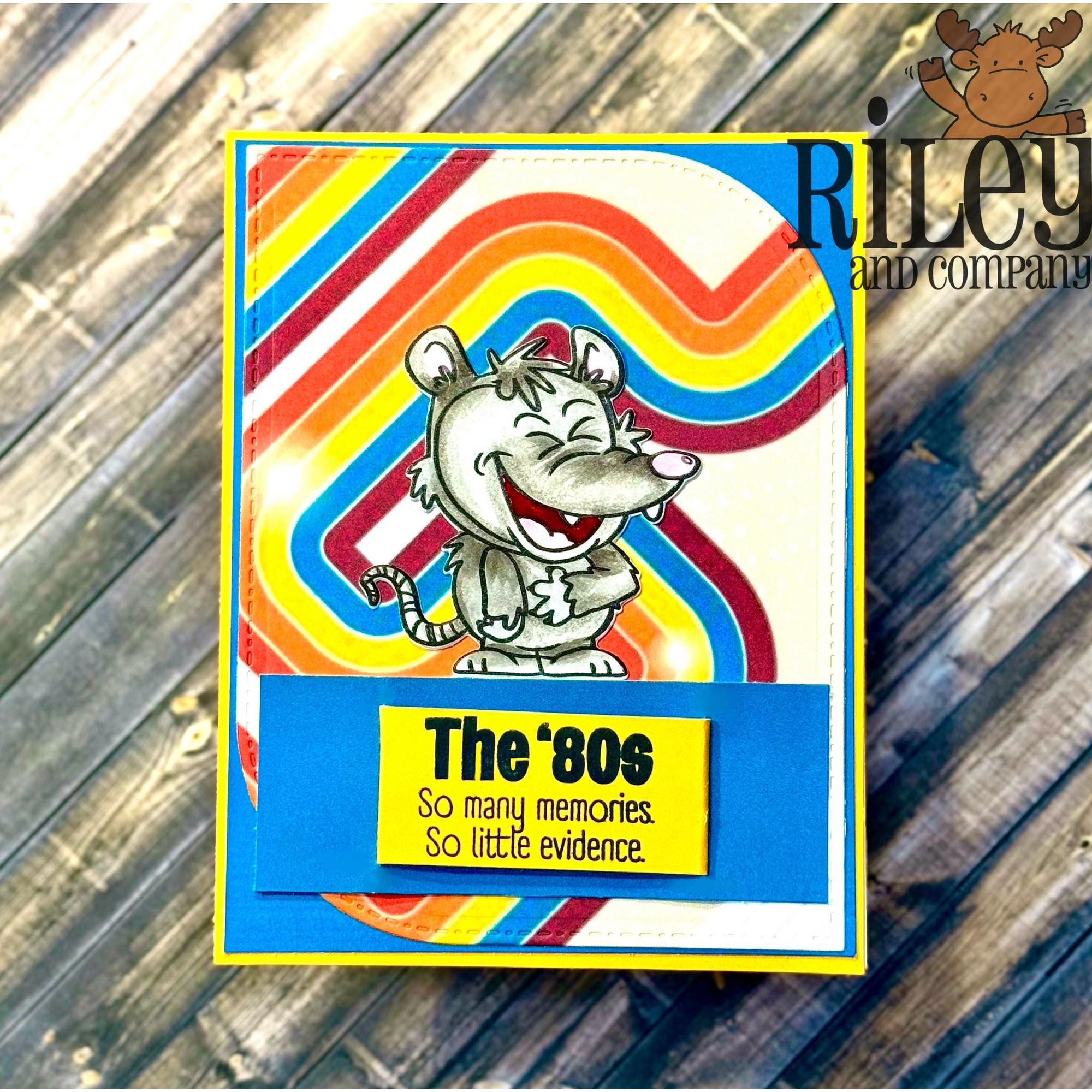 Riley and Company Funny Bones The 80's Clear Stamp rwd-1447 groovy background