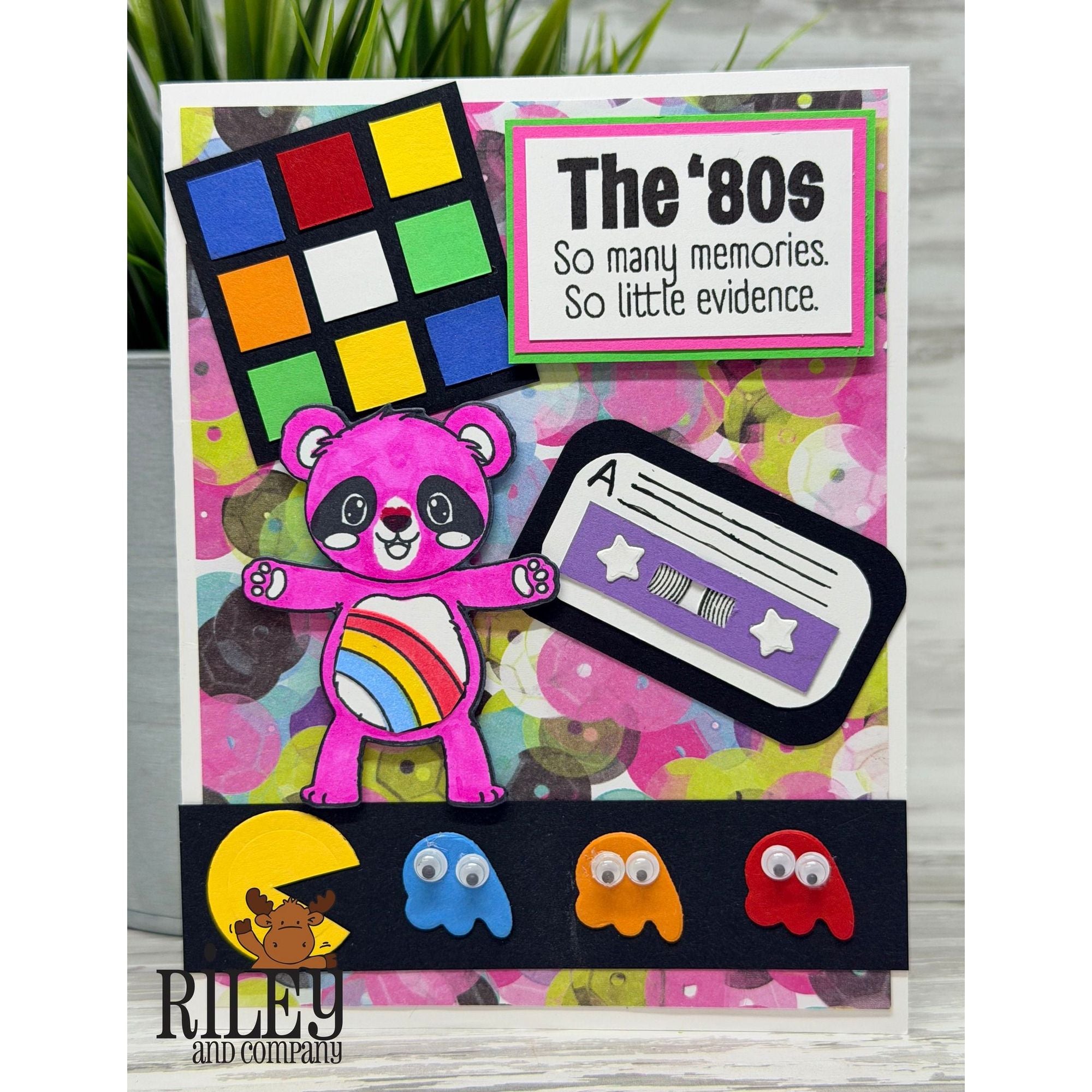 Riley and Company Funny Bones The 80's Clear Stamp rwd-1447 pac man
