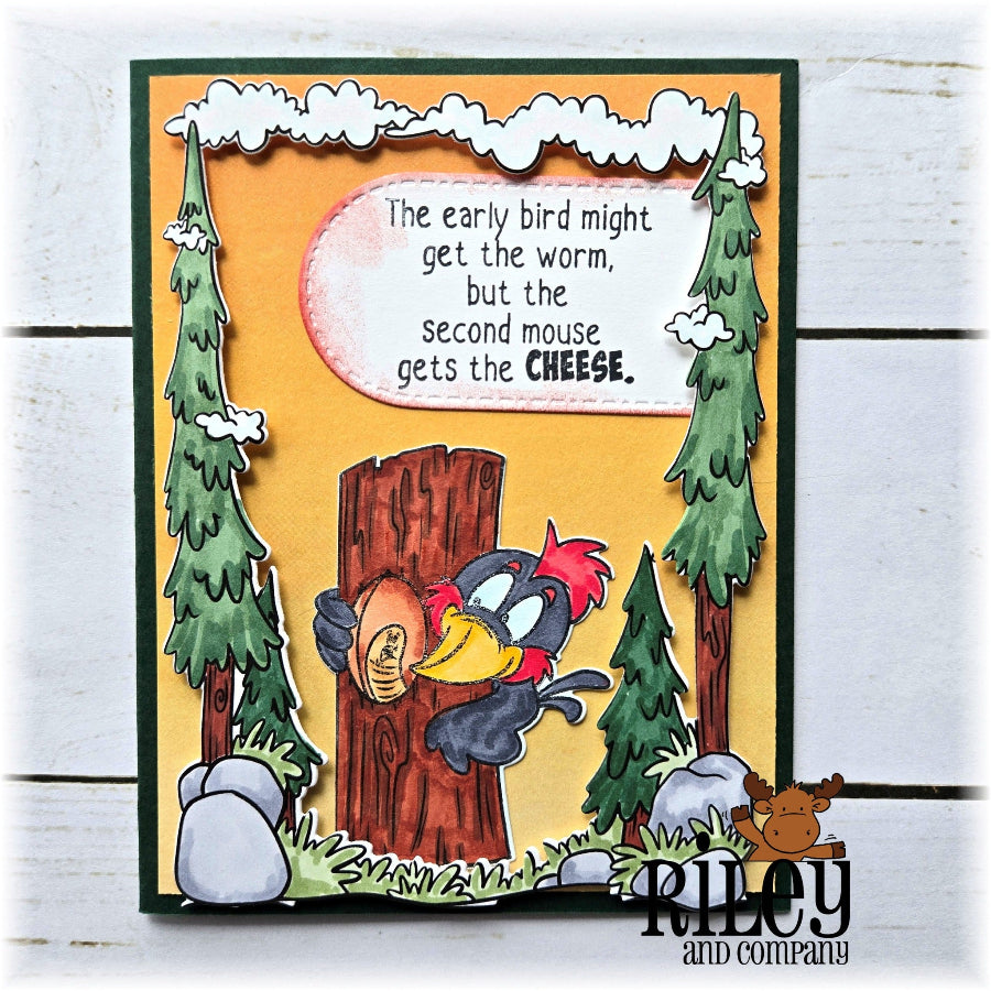 Riley and Company Funny Bones The Second Mouse Clear Stamp rwd-1470 woodpecker
