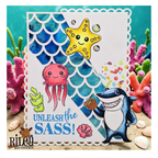 Riley and Company Funny Bones Unleash The Sass! Clear Stamp rwd-1453 smiling shark
