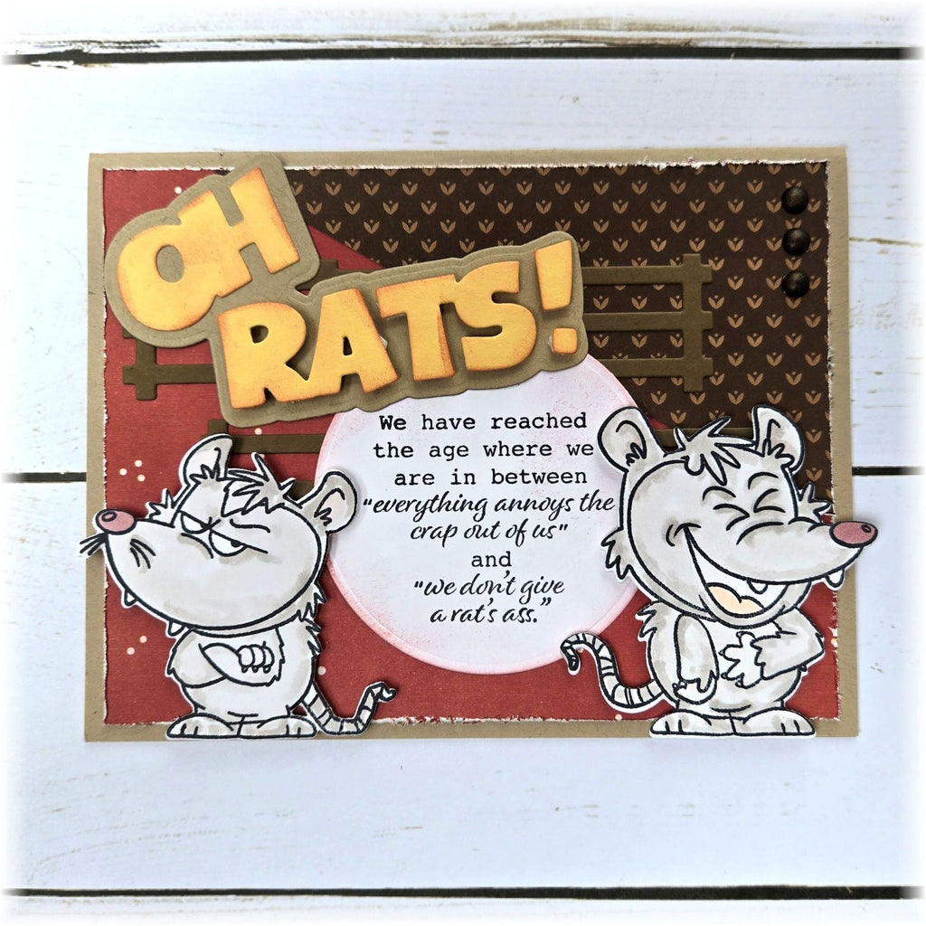 Riley and Company Funny Bones We Have Reached The Age Clear Stamp rwd-1446 laughing rat