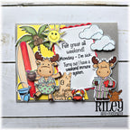 Riley and Company Funny Bones Weekend Immune System Clear Stamp rwd-1467 moose in a bikini