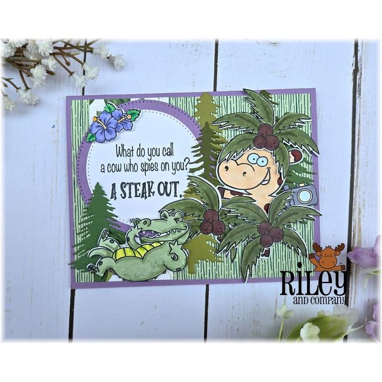 Riley and Company Giggling Crocodile Clear Stamp rly336 palm tree