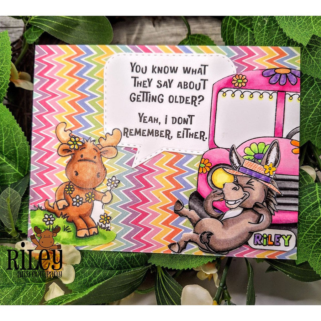 Riley and Company Giggling Donkey Clear Stamp rly334 groovy
