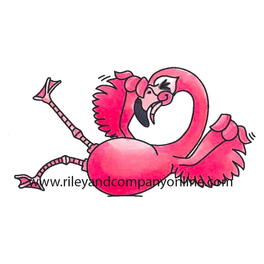 Riley and Company Giggling Flamingo Clear Stamp rly335