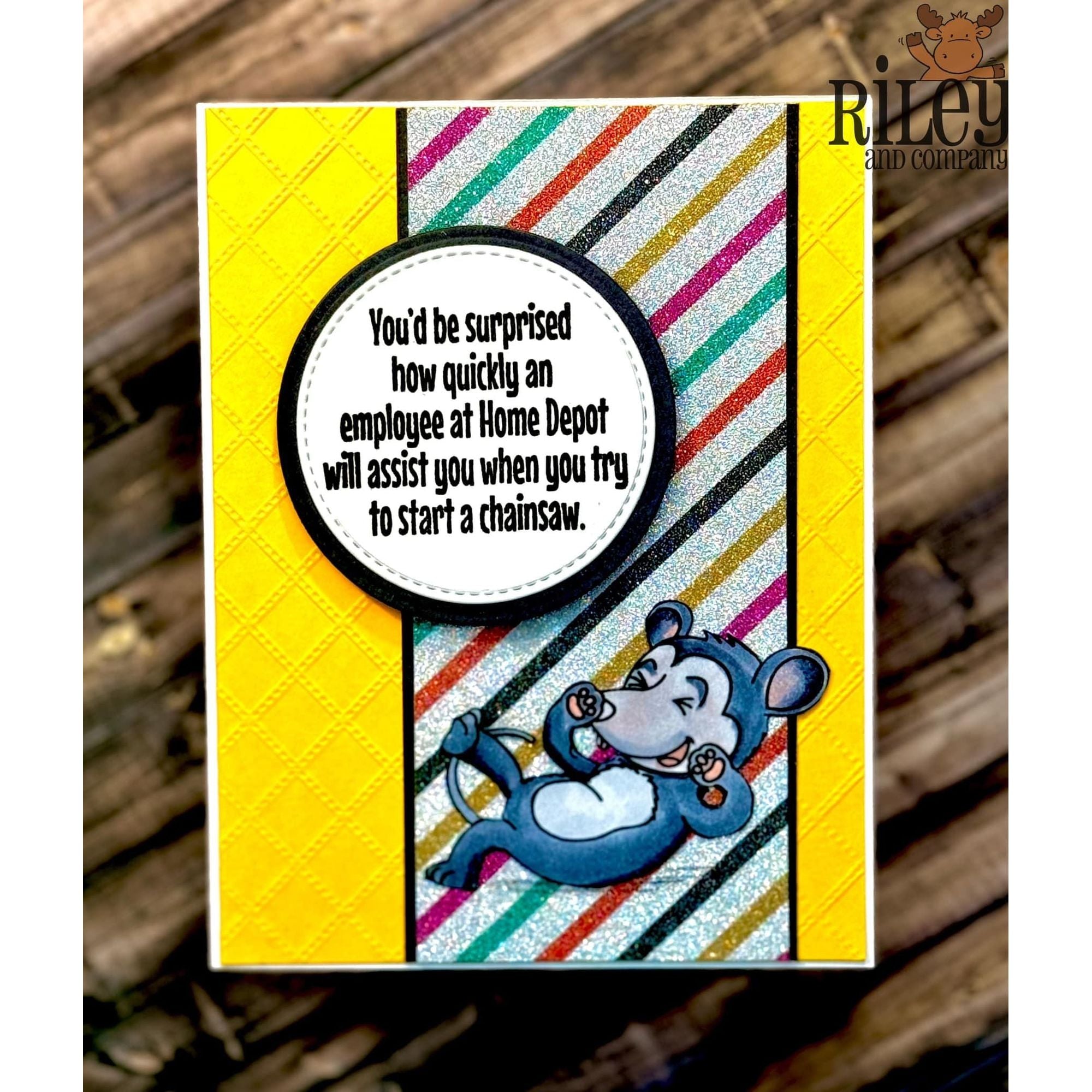 Riley and Company Giggling Possum Clear Stamp rly338 stripes
