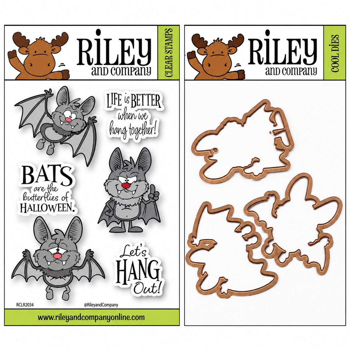 Riley and Company Go Batty! Clear Stamp and Die Set