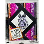 Riley and Company Go Batty! Clear Stamps rclr2034 colorful patterned background card