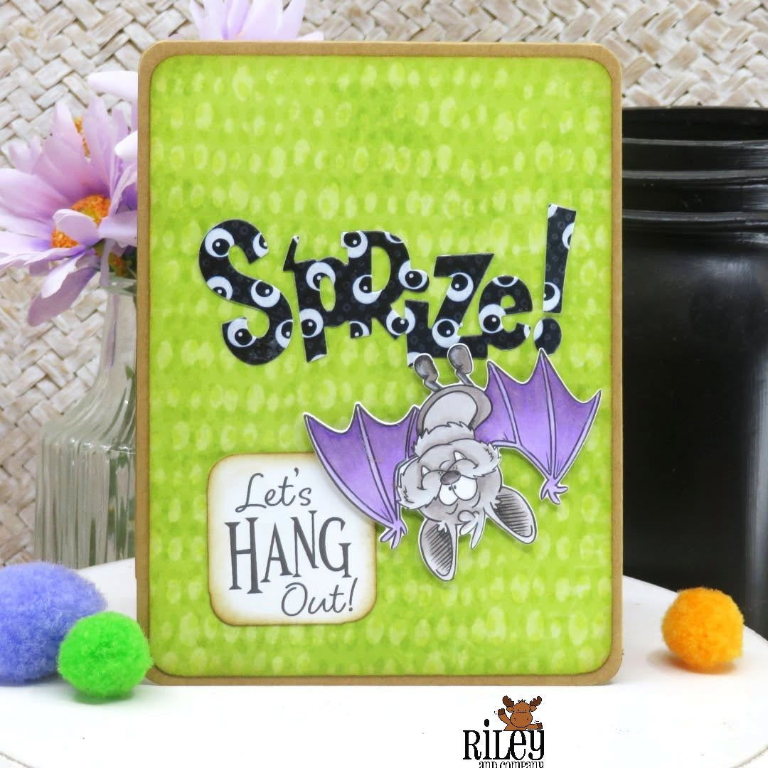 Riley and Company Go Batty! Dies rd2034 let's hang out card