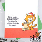 Riley and Company Hank Does Christmas Clear Stamp and Die Set naughty list card
