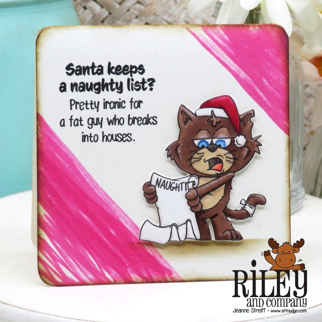 Riley and Company Hank Does Christmas Clear Stamps rclr2026 santa's naughty list card
