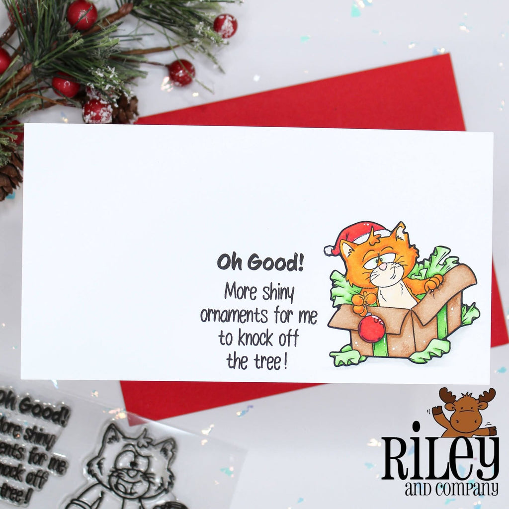 Riley and Company Hank Does Christmas Dies rd2026 cat in a box card