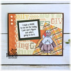 Riley and Company Hank Does Fall Clear Stamp and Die Set cat dressed as a turkey card