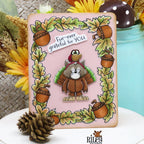 Riley and Company Hank Does Fall Clear Stamp and Die Set grateful for you card