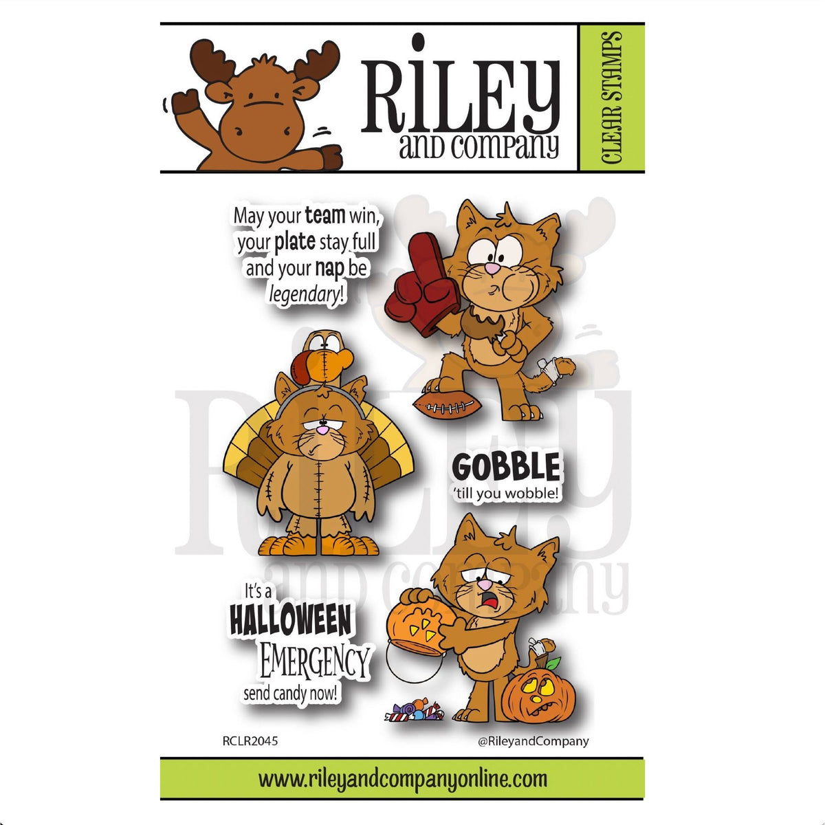 Riley and Company Hank Does Fall Clear Stamps rclr2045