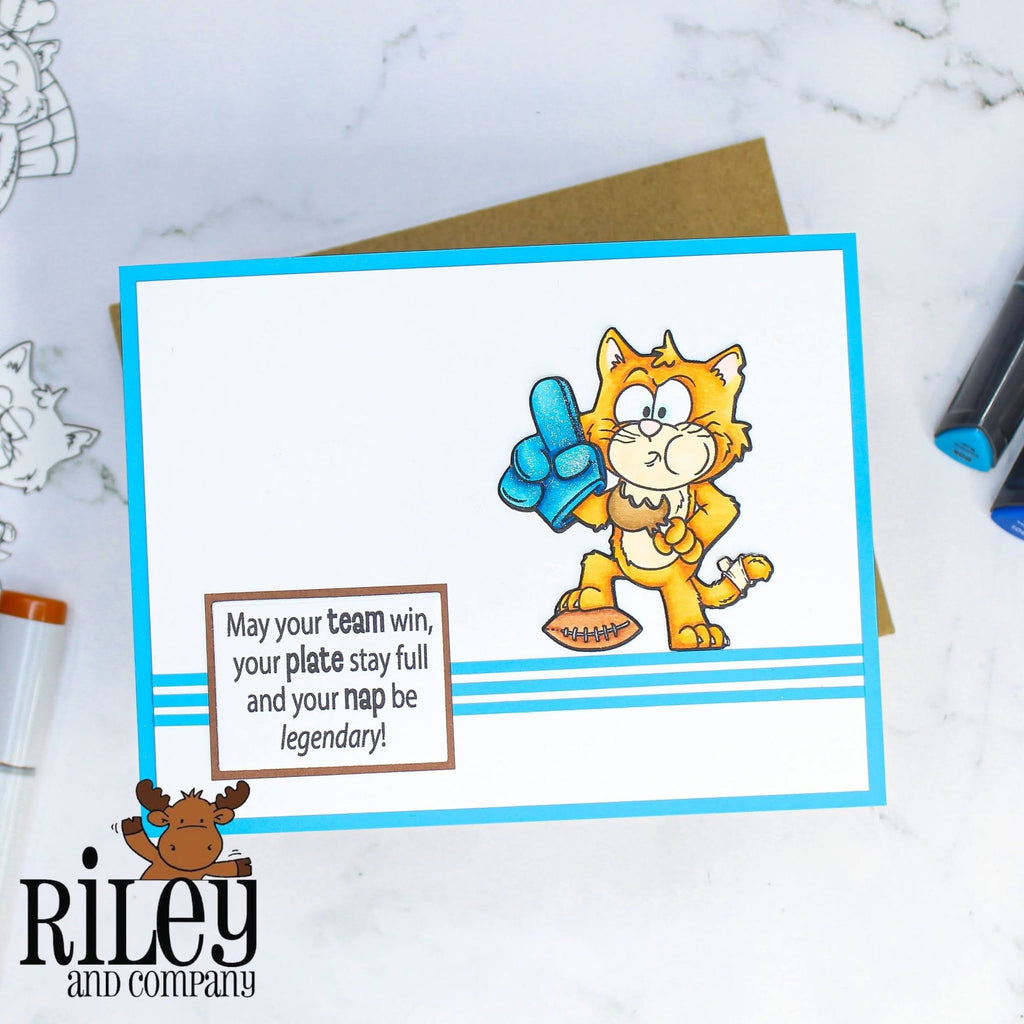 Riley and Company Hank Does Fall Clear Stamps rclr2045 hope your team wins card