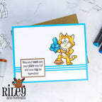 Riley and Company Hank Does Fall Clear Stamps rclr2045 hope your team wins card