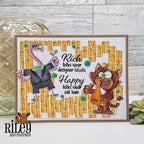 Riley and Company Hank the Alley Cat Clear Stamps rclr2009 brick wall