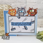 Riley and Company Hank the Alley Cat Clear Stamps rclr2009 cans of tuna