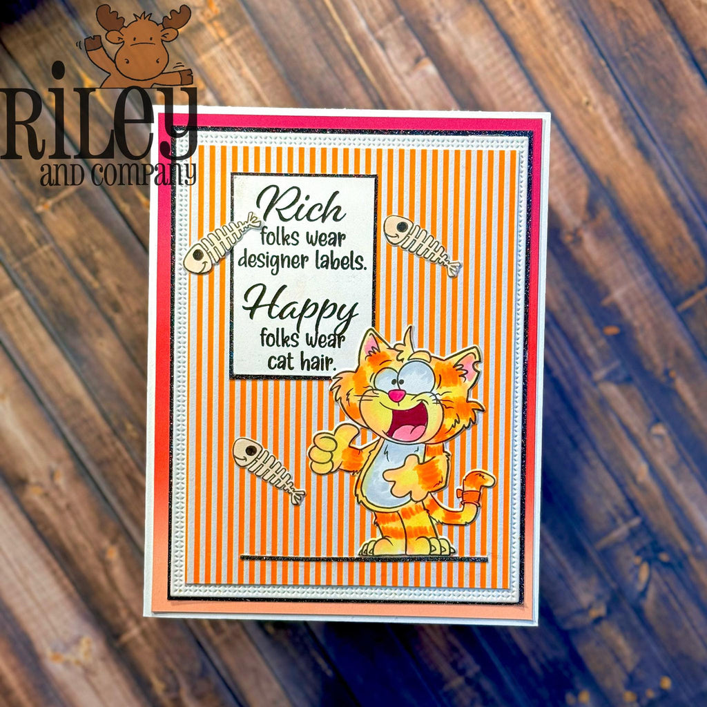 Riley and Company Hank the Alley Cat Clear Stamps rclr2009 fish bones