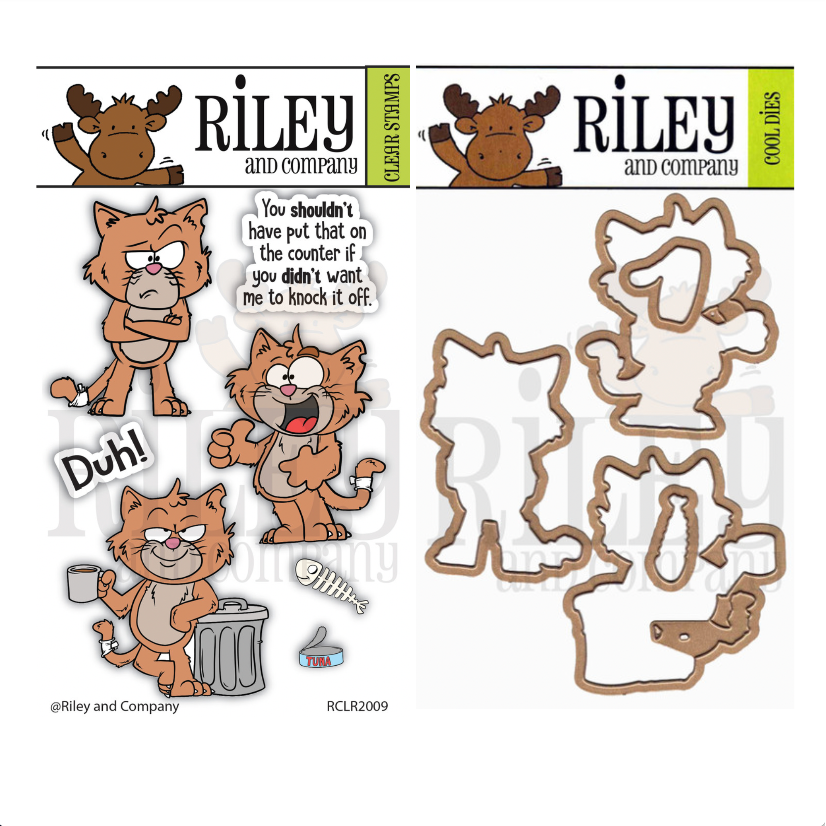 Riley and Company Hank the Ally Cat Clear Stamp and Die Set