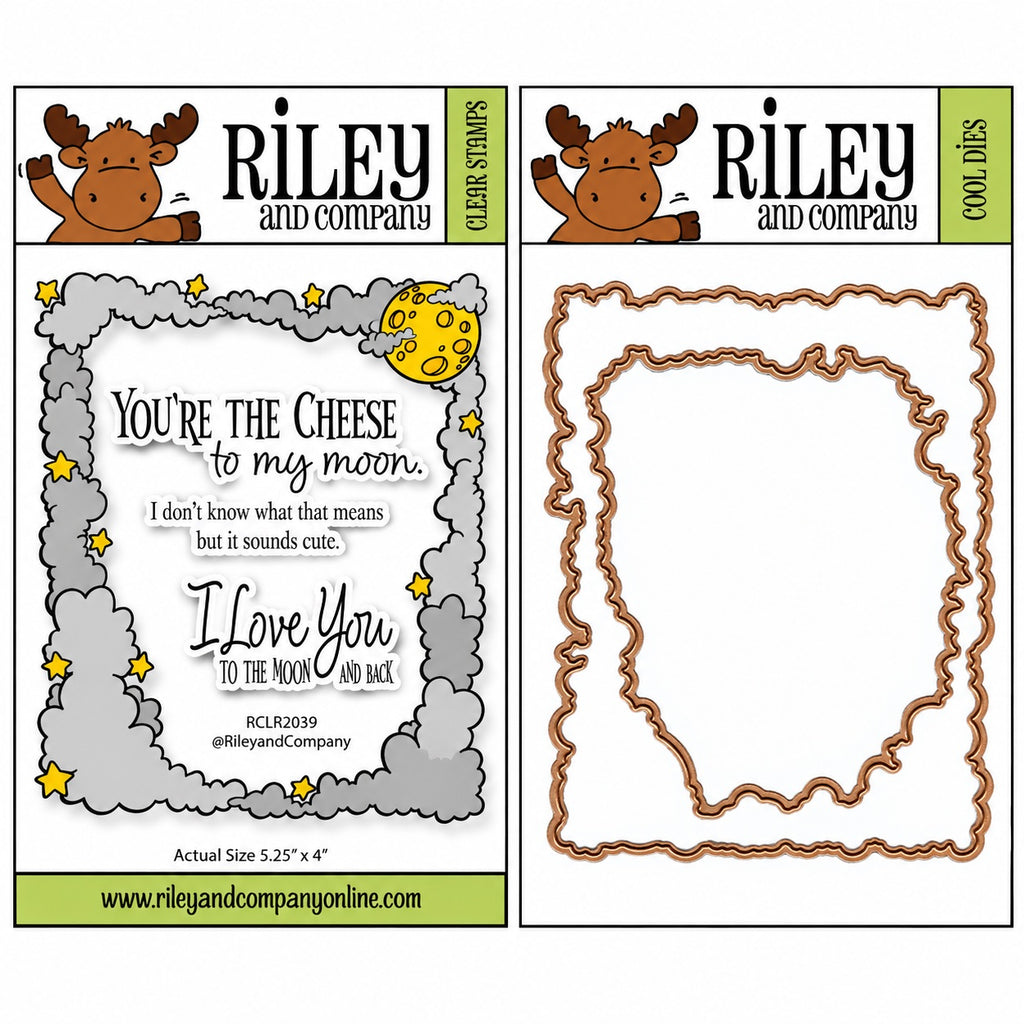 Riley and Company Moon and Stars Frame Clear Stamp and Die Set