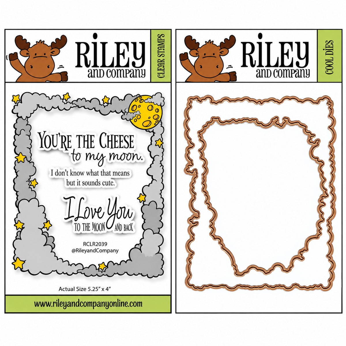 Riley and Company Moon and Stars Frame Clear Stamp and Die Set