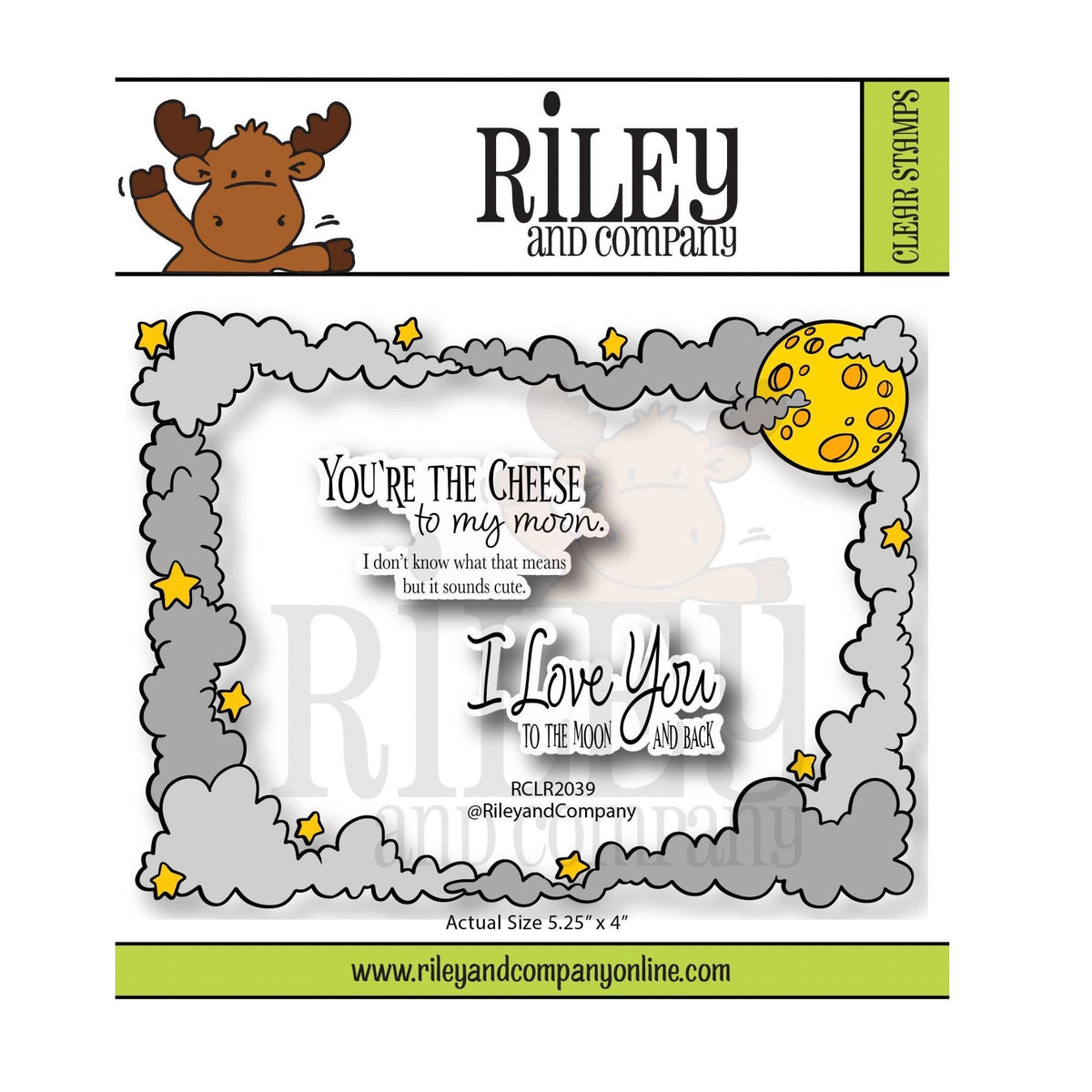 Riley and Company Moon and Stars Frame Clear Stamps rclr2039