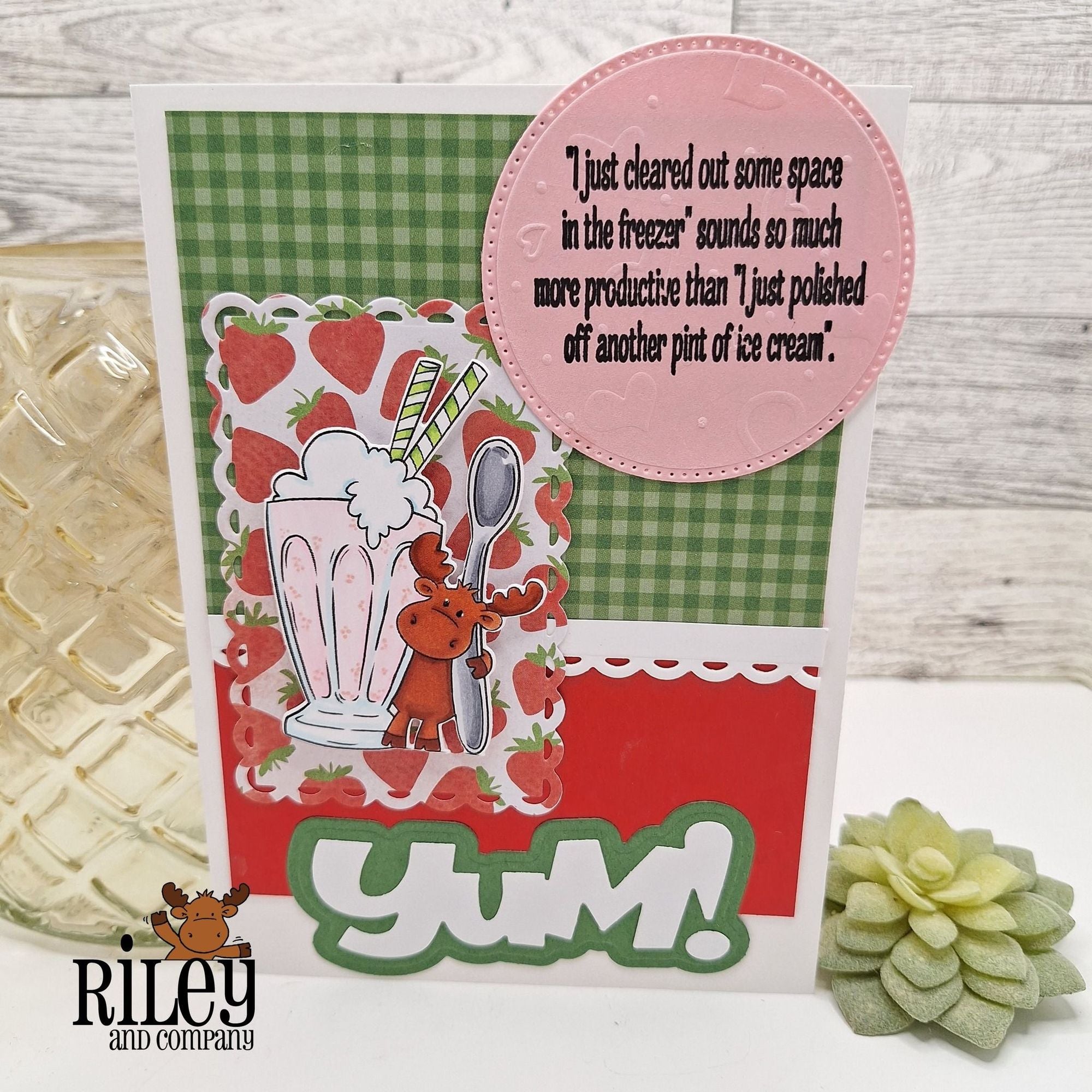 Riley and Company Riley Cocoa, Coffee and Sundae Clear Stamps rclr2012 milkshake