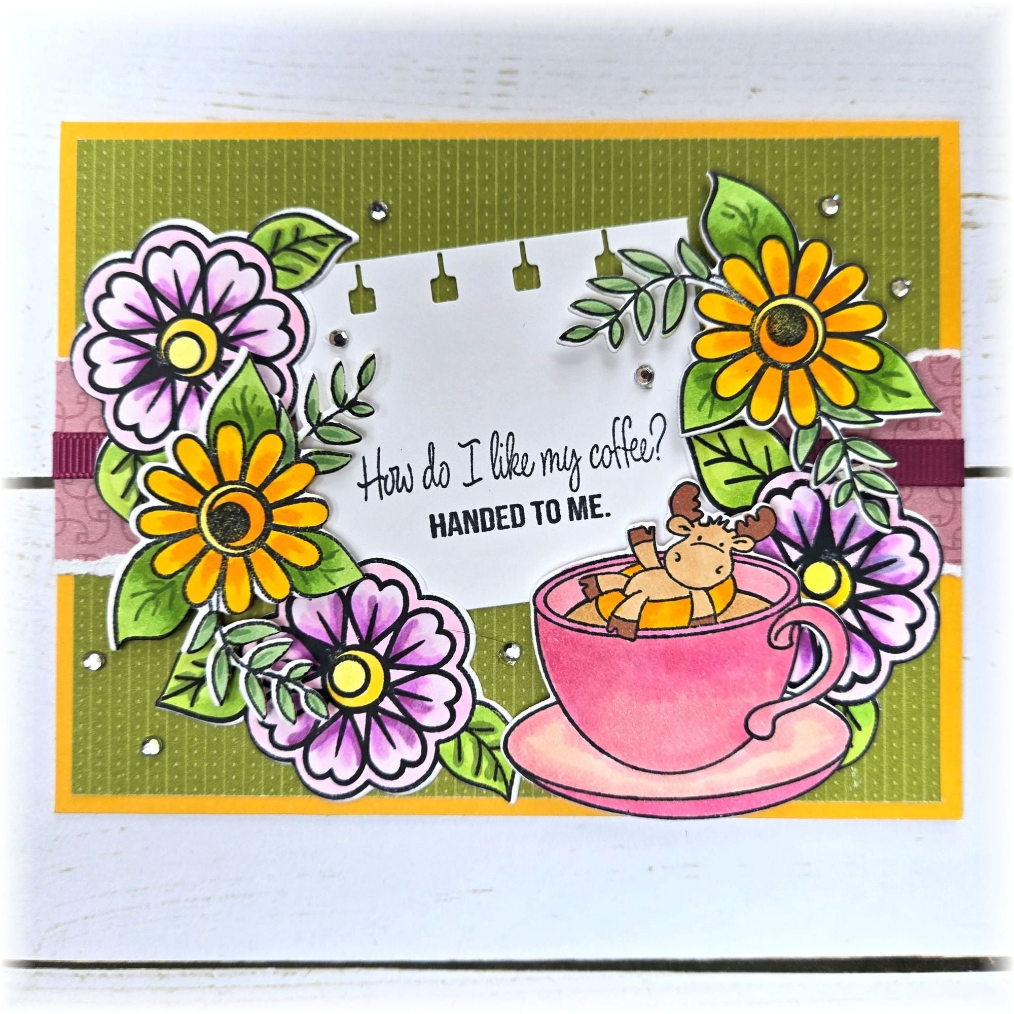 Riley and Company Riley Cocoa, Coffee and Sundae Clear Stamps rclr2012 pretty flowers