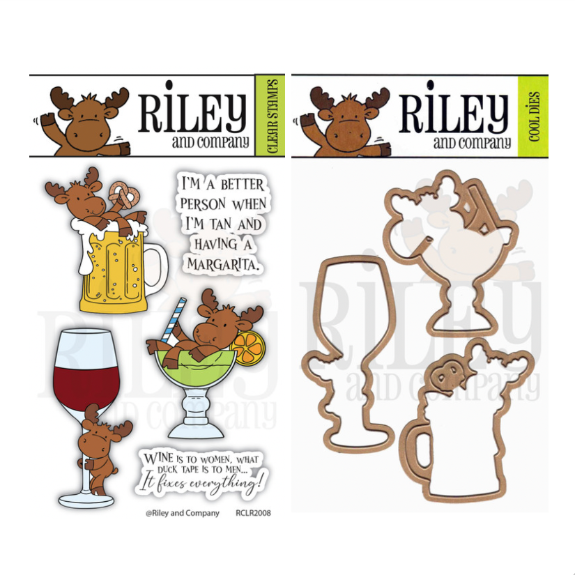 Riley and Company Riley Cool Cocktails Clear Stamp and Die Set
