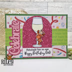 Riley and Company Riley Cool Cocktails Clear Stamp and Die Set happy birthday