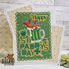Riley and Company Riley Cool Cocktails Clear Stamp and Die Set happy st paddys day