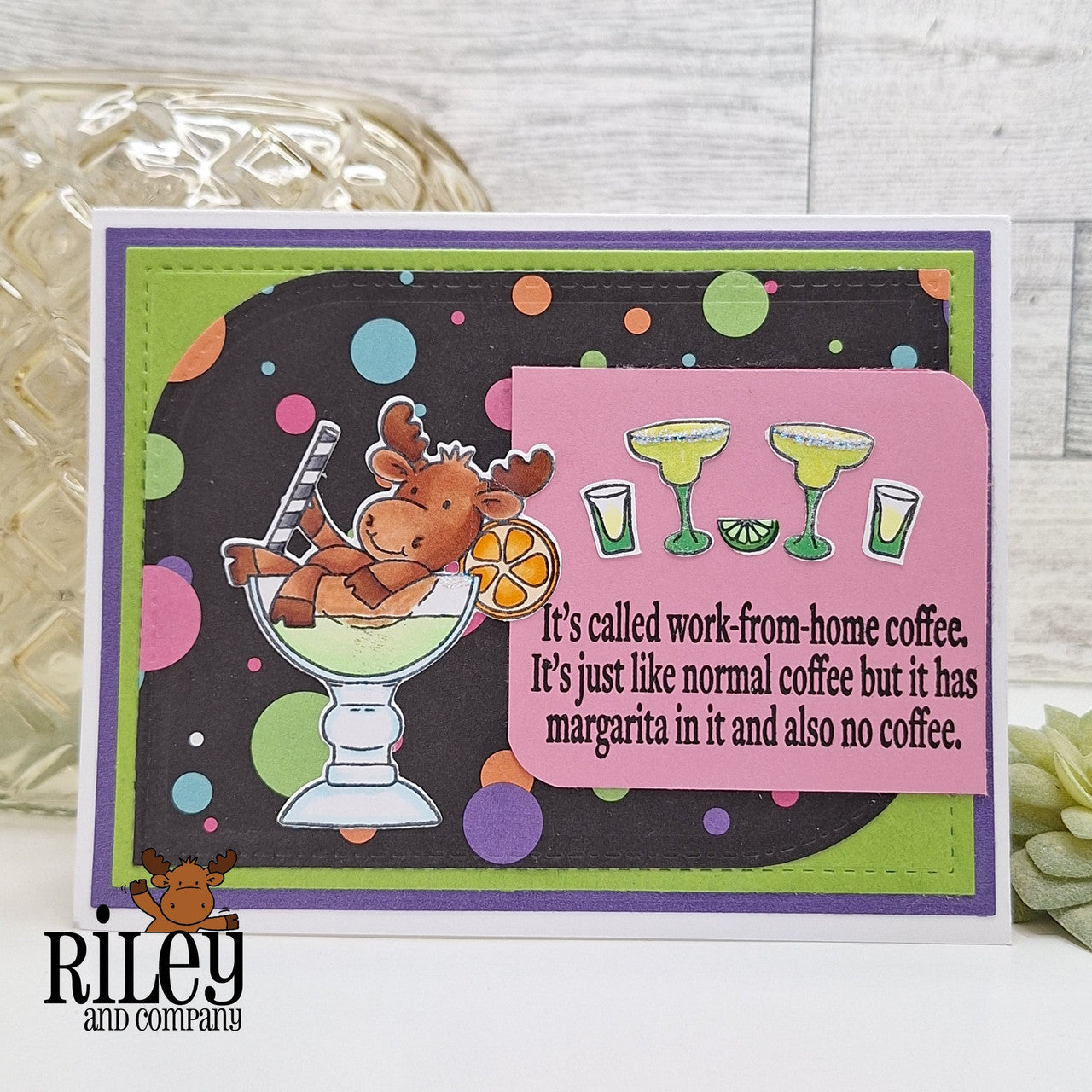 Riley and Company Riley Cool Cocktails Clear Stamp and Die Set margarita time