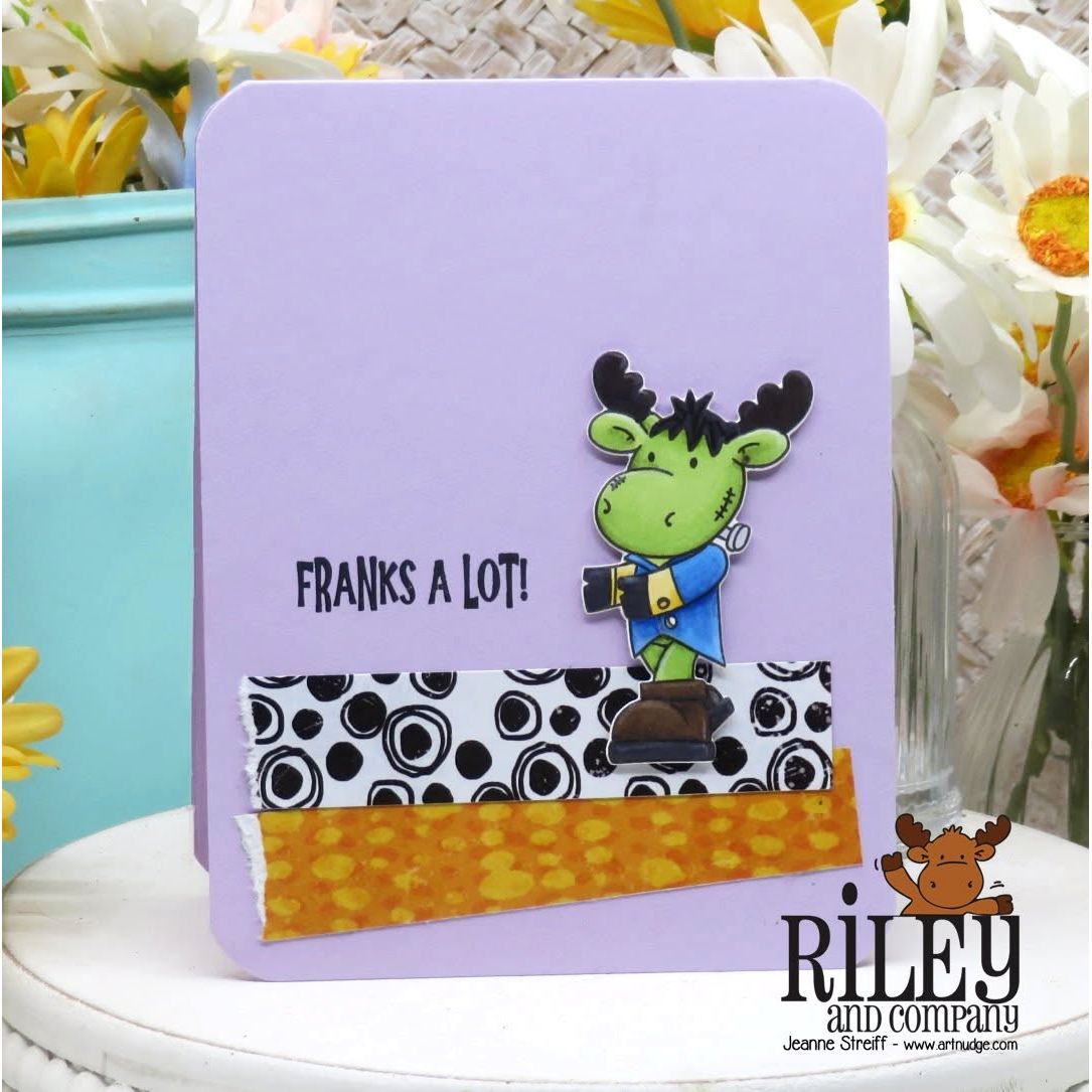 Riley and Company Riley Halloween 1 Clear Stamp and Die Set franks a lot halloween card