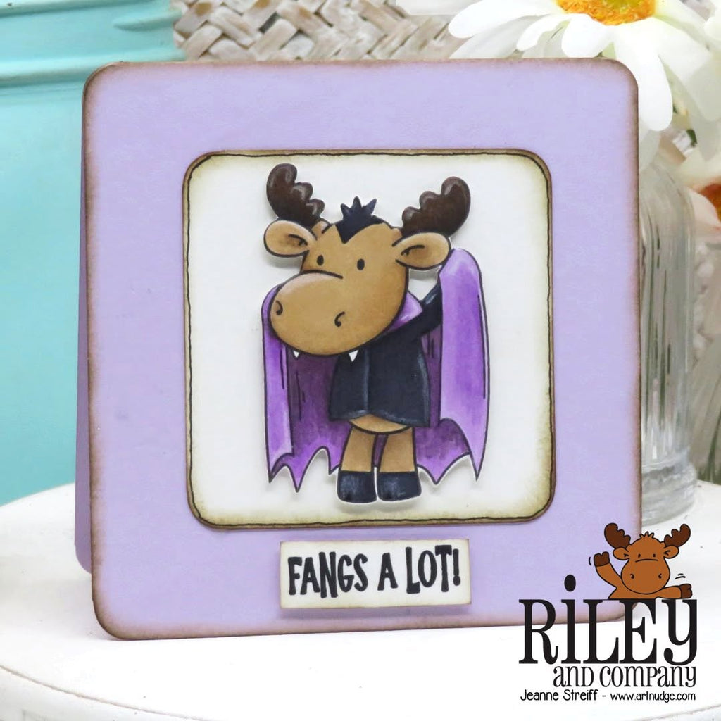 Riley and Company Riley Halloween 1 Clear Stamp and Die Set vampire moose card
