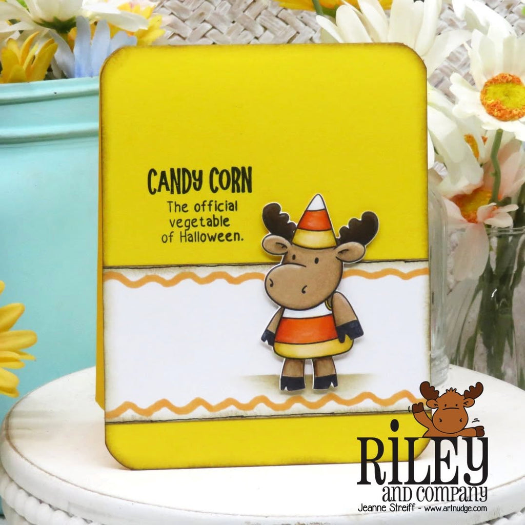 Riley and Company Riley Halloween 1 Clear Stamps rclr2029 candy corn costume card