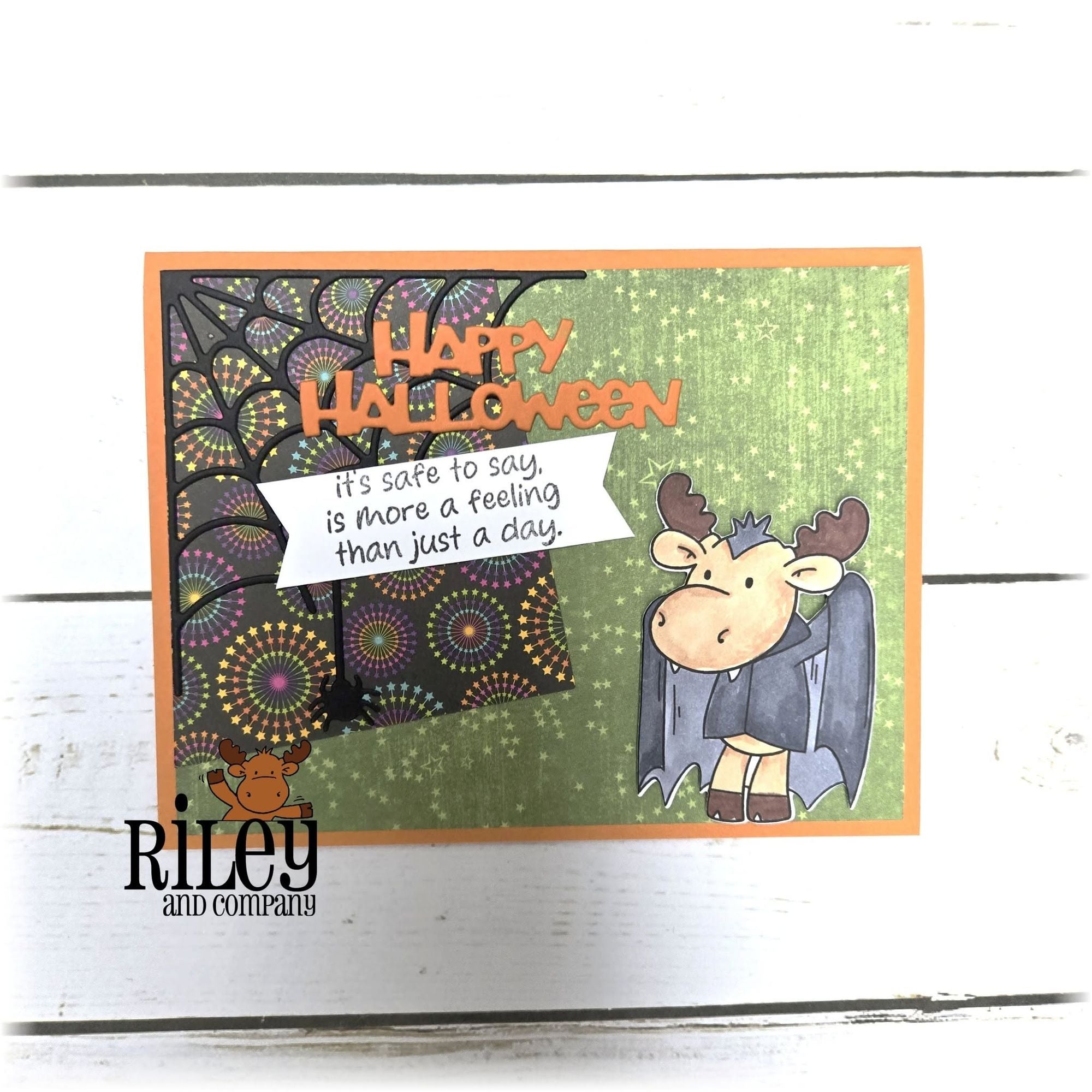 Riley and Company Riley Halloween 1 Clear Stamps rclr2029 happy halloween card