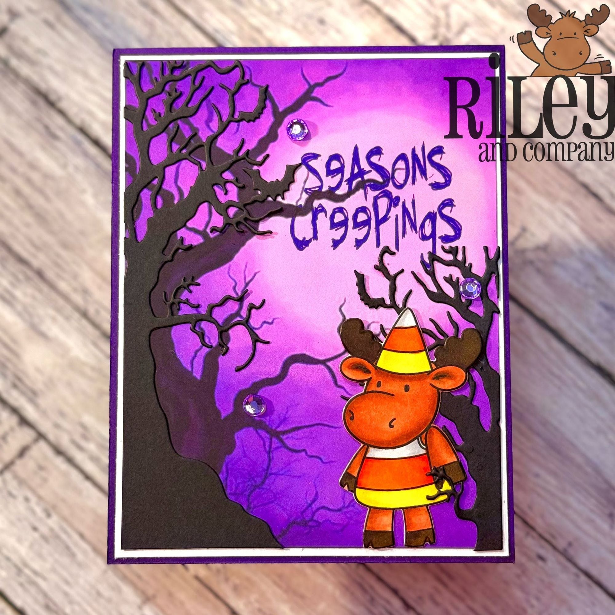Riley and Company Riley Halloween 1 Clear Stamps rclr2029 season's creepings card